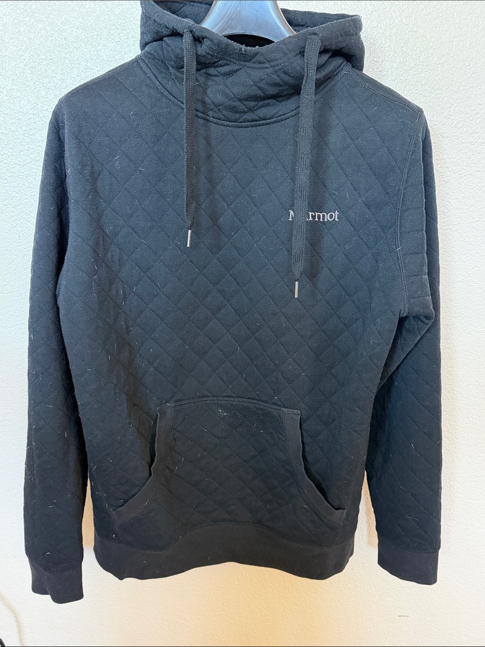 Marmot Black Quilted Pullover Hoodie